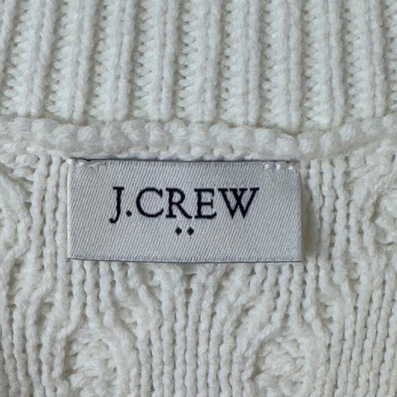J. Crew Factory NEW Ivory Fisherman Cable-Knit Poncho Sweater One Size BW669 - Picture 8 of 12